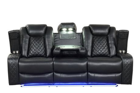 Luz Black 3-Piece Reclining Set from Happy Homes - Luna Furniture