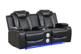 Luz Black 3-Piece Reclining Set from Happy Homes - Luna Furniture