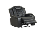Luz Black 3-Piece Reclining Set from Happy Homes - Luna Furniture