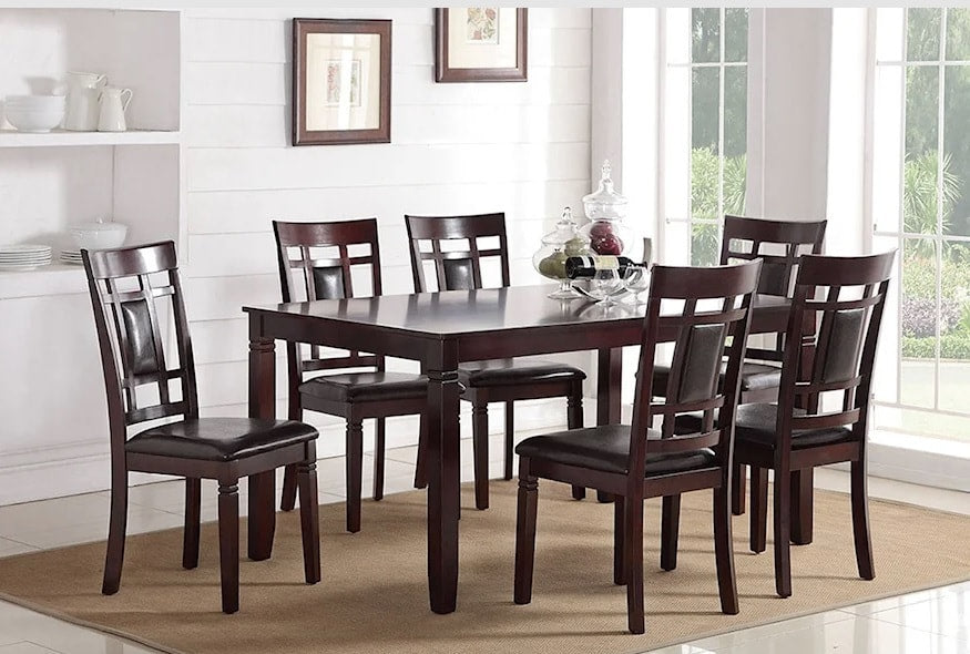 Sunset Brown Dining Set (Table & 6 Chairs) from Happy Homes - Luna Furniture