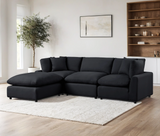 Sky Black Linen Modular Sectional from Happy Homes - Luna Furniture