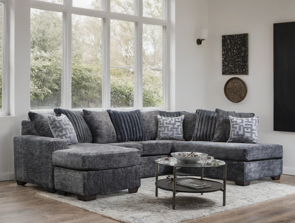 Galatic Charcoal RAF Chaise Sectional from Happy Homes - Luna Furniture