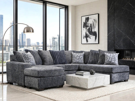 Galatic Charcoal RAF Chaise Sectional from Happy Homes - Luna Furniture
