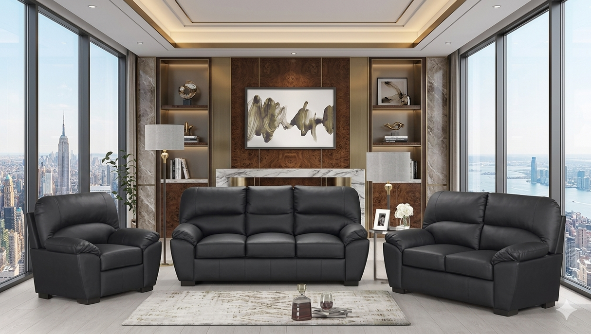 Tiffany Black 2-Piece Living Room Set from Happy Homes - Luna Furniture