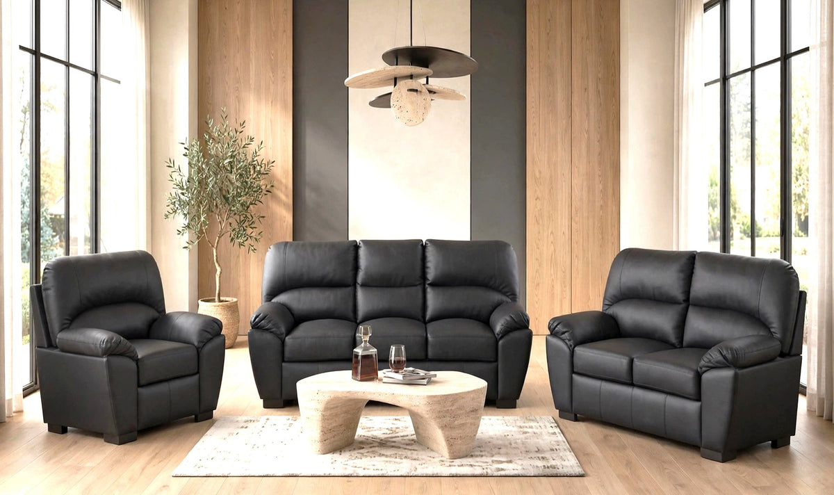 Tiffany Black 3-Piece Living Room Set from Happy Homes - Luna Furniture