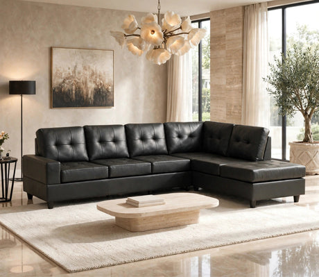 James Black PU Reversible Sectional from Happy Homes - Luna Furniture