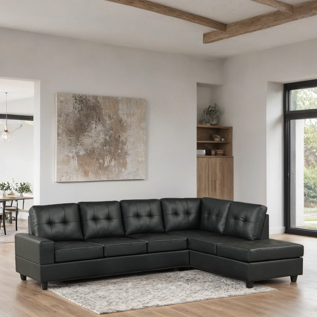 James Black PU Reversible Sectional from Happy Homes - Luna Furniture