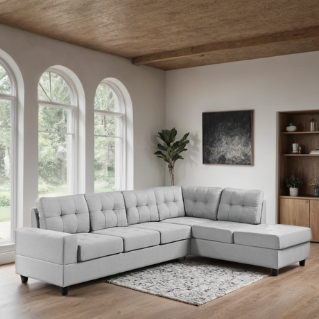 James Light Gray Reversible Sectional from Happy Homes - Luna Furniture