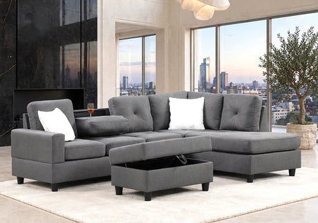 Rocket Charcoal Reversible Sectional (Sectional Only) from Happy Homes - Luna Furniture