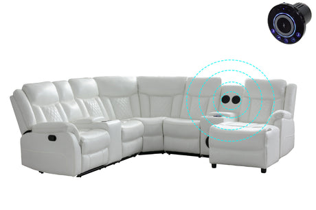 Champion White Reclining Sectional from Happy Homes - Luna Furniture