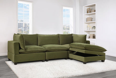 Cloud Olive Velvet 4-Piece Modular Sectional from Happy Homes - Luna Furniture