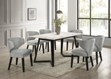 Hamilton White/Silver Dining Room Set (Table & 6 Chairs) from Happy Homes - Luna Furniture