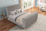Future Gray Queen Velvet Platform Bed with TV Lift from Happy Homes - Luna Furniture