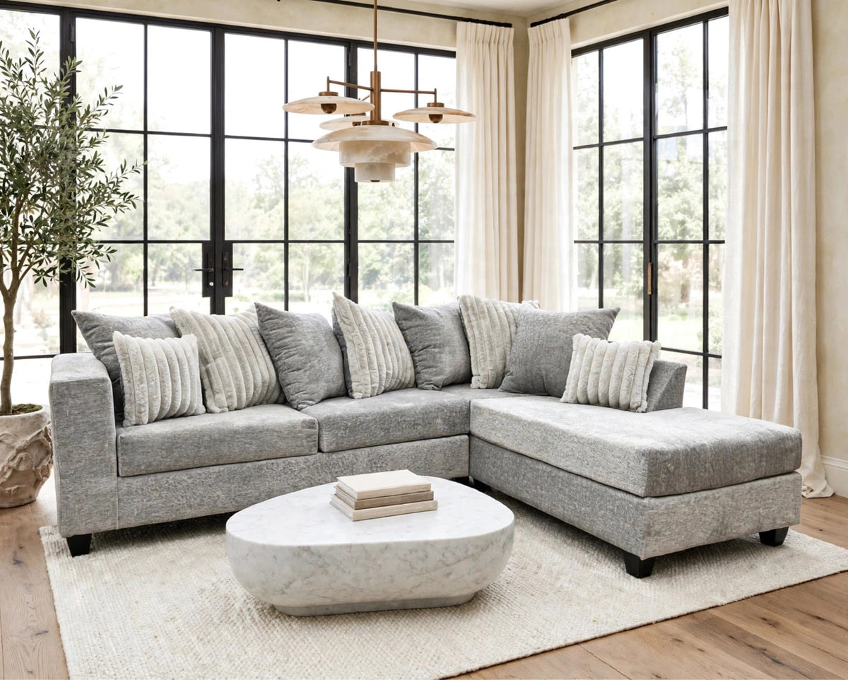 Monroe Stone RAF Sectional from Happy Homes - Luna Furniture