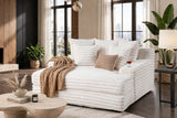 Puffy Beige Oversized Chaise Lounge