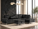 Anserra Black Reversible Sectional with Ottoman from Happy Homes - Luna Furniture