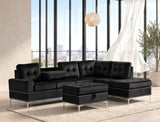 Anserra Black Reversible Sectional with Ottoman from Happy Homes - Luna Furniture