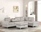 Anserra Gray Reversible Sectional with Ottoman from Happy Homes - Luna Furniture