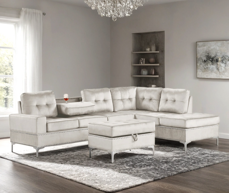 Anserra Gray Reversible Sectional with Ottoman from Happy Homes - Luna Furniture