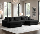 Sunday Black 3-Piece Double Chaise Sectional from Happy Homes - Luna Furniture