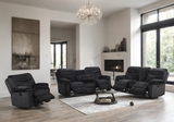 Bravo Black 3-Piece Reclining Living Room Set from Happy Homes - Luna Furniture