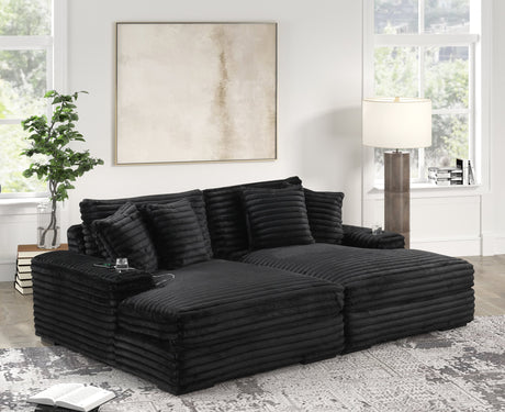 Edna Black Oversized Double Chaise Sectional from Happy Homes - Luna Furniture