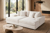 Edna Beige Oversized Double Chaise Sectional