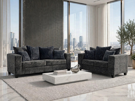 Bozo Charcoal Sofa and Loveseat from Happy Homes - Luna Furniture