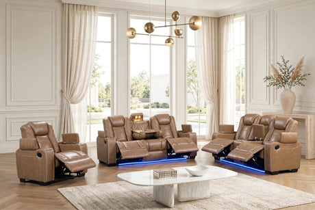 Stefano Brown 3-Piece Reclining Living Room Set from Happy Homes - Luna Furniture
