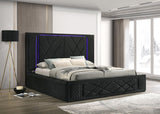 Lorenzo Black LED King Storage Platform Bed from Happy Homes - Luna Furniture