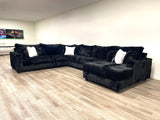 Volna Black 4-Piece Oversized Sectional from Happy Homes - Luna Furniture