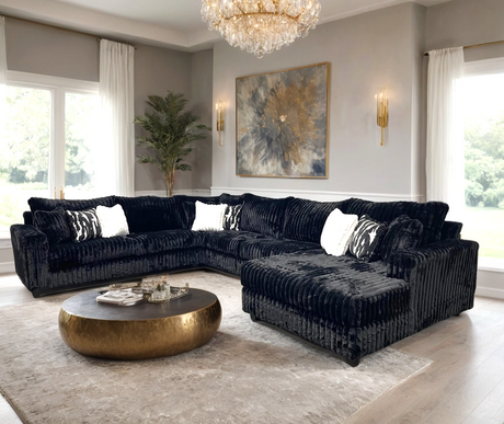 Volna Black 4-Piece Oversized Sectional from Happy Homes - Luna Furniture