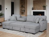 Sahara Gray Double Storage Chaise Sectional from Happy Homes - Luna Furniture