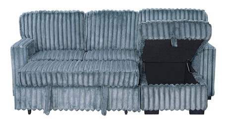 Poland Charcoal Reversible Sectional With Pull-Out Bed from Happy Homes - Luna Furniture