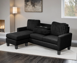 Neymar Black Reversible Sectional from Happy Homes - Luna Furniture