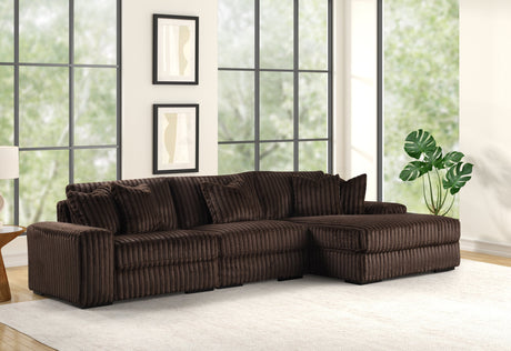 Sunday Chocolate 3-Piece RAF Sectional from Happy Homes - Luna Furniture