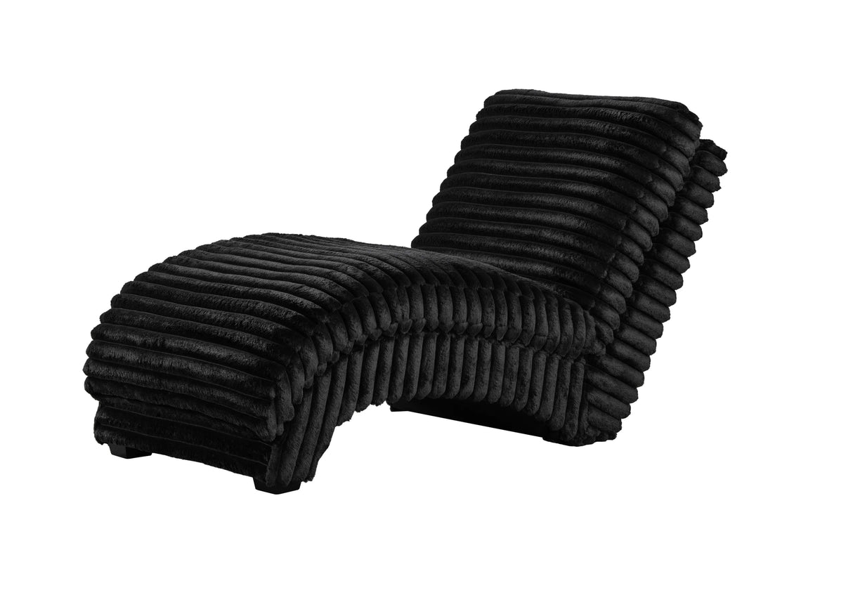 Curva Black Chaise from Happy Homes - Luna Furniture
