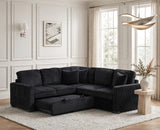 Ariel Black Sectional With Pull-Out Bed from Happy Homes - Luna Furniture