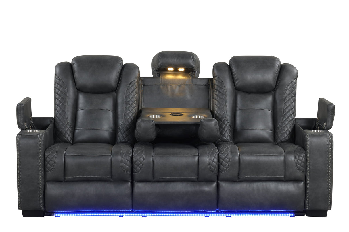 Stefano Gray 3-Piece Reclining Living Room Set from Happy Homes - Luna Furniture