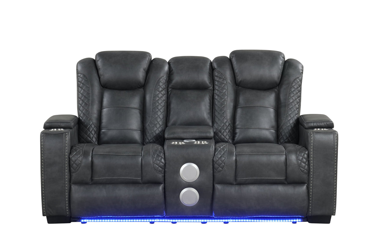 Stefano Gray 3-Piece Reclining Living Room Set from Happy Homes - Luna Furniture