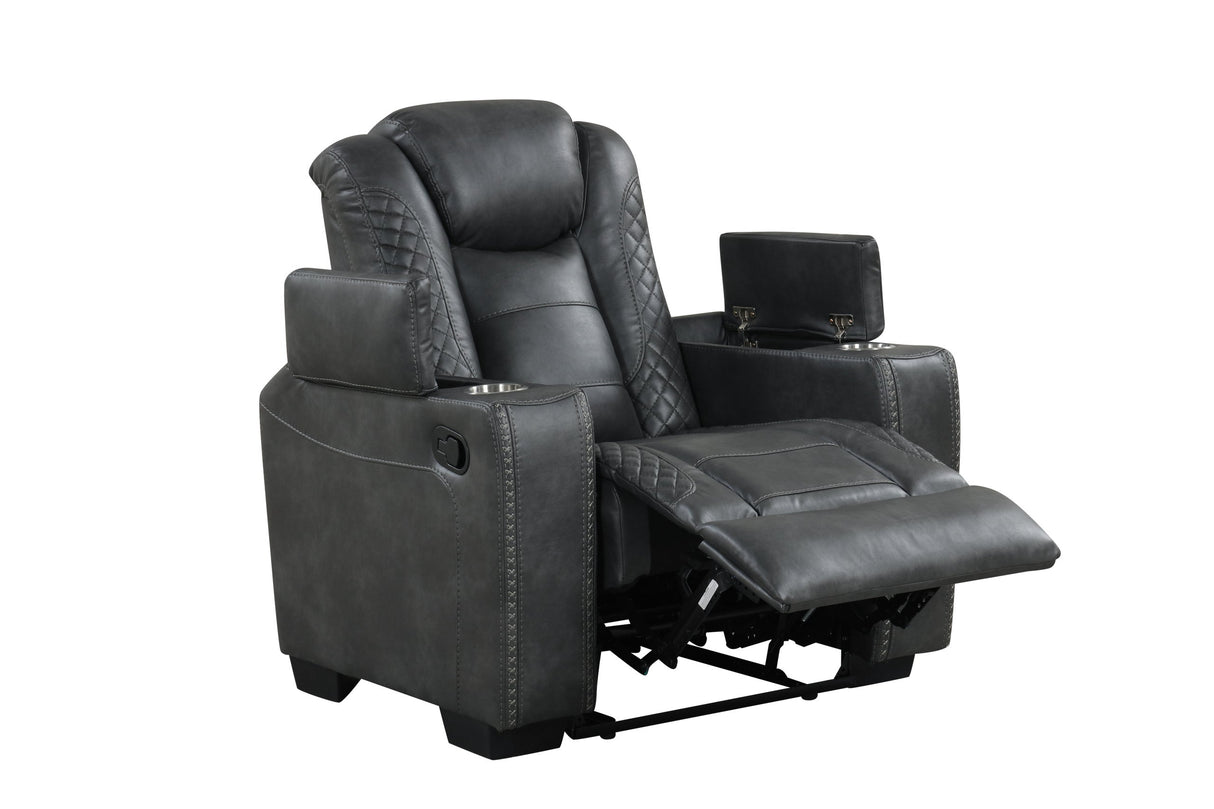 Stefano Gray 3-Piece Reclining Living Room Set from Happy Homes - Luna Furniture
