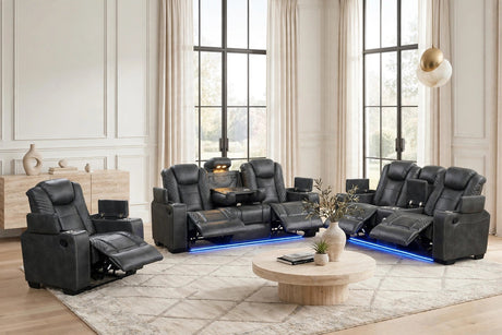 Stefano Gray 3-Piece Reclining Living Room Set from Happy Homes - Luna Furniture