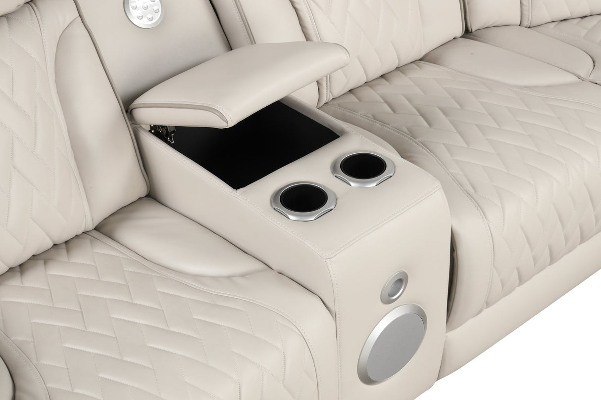 Spain Sand Power Reclining Sectional with Power Headrests from Happy Homes - Luna Furniture