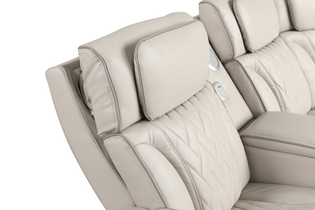 Spain Sand Power Reclining Sectional with Power Headrests from Happy Homes - Luna Furniture