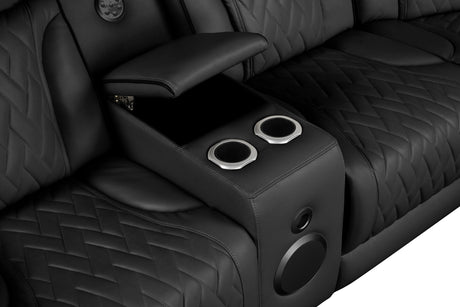 Spain Black Power Reclining Sectional with Power Headrests from Happy Homes - Luna Furniture