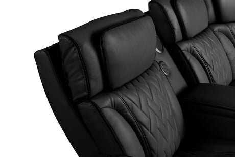 Spain Black Power Reclining Sectional with Power Headrests from Happy Homes - Luna Furniture