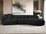 Mia Black Curved Sectional from Happy Homes - Luna Furniture