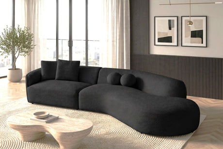 Mia Black Curved Sectional from Happy Homes - Luna Furniture