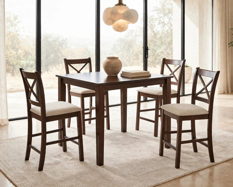 Tahoe Beige 5-Piece Counter Height Dining Set from Happy Homes - Luna Furniture