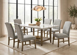 Lola Gray/Brown 7-Piece Genuine Marble Top Dining Set from Happy Homes - Luna Furniture